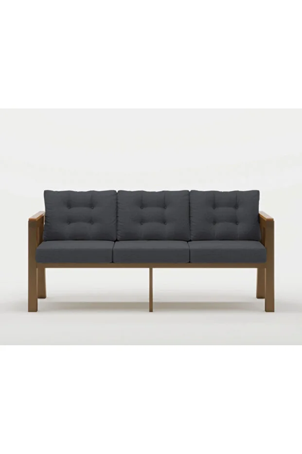 Elmas 3'lü (ANTRASİT) Metal Gövde Balkon-bahçe-kafe,çay Seti,koltuk Takımı,oturma Grubu,ofis Koltuğu